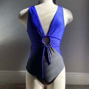 Venus with ring detail two tone color swimsuit